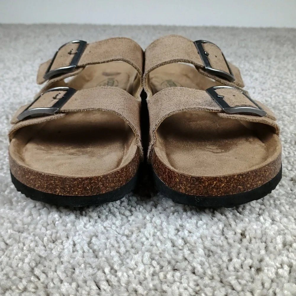 Woodstock Vintage Brand Bert Men's Sandals Size 7 Brown Leather Suede Slide Cork